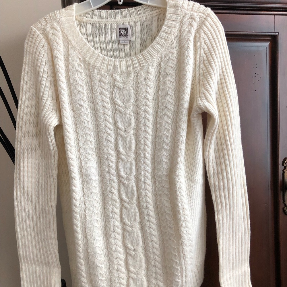 Anne Klein Cream Cable Knit Sweater